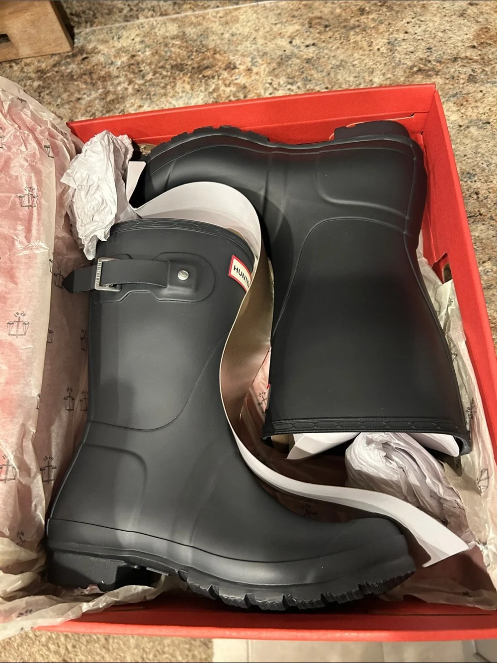 New Hunter Women's Original Short Rain Boots US 7 Hunter Navy